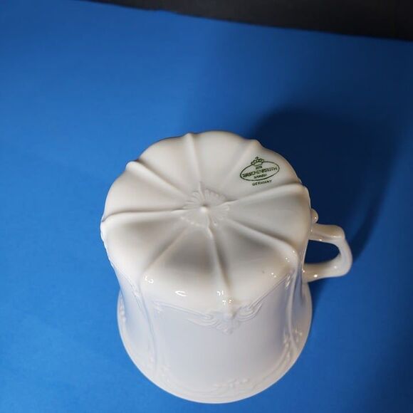 Tirschenreuth Baronesse White Elegant Teacup Saucer Demitasse Made in Germany - Picture 7 of 9
